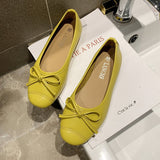 kamames Version 2024 New Summer Round Head Shallow Bow Flat Shoes Grandma Shoes Retro Fairy Style Shoes