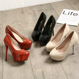 kamames kamames Version Of Fashion Business Fashion Nightclub Super High Heel Waterproof Platform Shallow Mouth Women's Single Shoes High Heels 8126-17