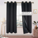 2 Panels Luxurious Blackout Faux Linen Imitation Textured Curtains - Panels with Insulating Polyester Coating, Grommet Top, and Room Darkening Function for Bedroom, Living Room, Home Decoration and Energy Efficiency