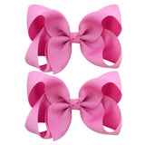 2Pcs/lot 4'' Cute Solid Grosgrain Ribbon Bowknot Hair Clips For Girls Handmade Hairpins Barrettes Headwear Kids Hair Accessories