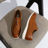 Stylish Men's Lace-up Shoes - Premium PU Leather Uppers, Wear-Resistant, Breathable, Versatile, and Comfortable for Office and Daily Wear - Perfect for Formal and Casual Occasions