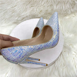 kamames Bling Sequins Women Sexy Extremely High Heels Pointed Toe Slip On Stiletto Chic Pumps Ladies Party Wedding Shoes BM044