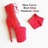 kamames Shoe Cover Pole Dance Shoes Protective Cover High Heels 20cm Waterproof Platform 10cm Suede Material Strong Wear-resistant