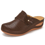 kamames Summer Women's Shoes Are Specially Designed For Flower Slope Heel Women's Sandals With Large Size Hollowed-Out Women's Sandals.