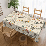 1pc Vibrant Birds on Branches Printed Tablecloth - Stain Resistant, Erasable, Waterproof, and Easy to Clean - Perfect for Spring Theme Decor, Restaurant, Party, Holiday, Gift, Indoor, and Outdoor Use