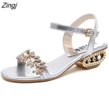 kamames Women Sandals Flip Flop Fashion Rhinestone Wedges Shoes Crystal High Heels Sandals Women Shoes Summer Casual Beach Sandals