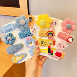 8PCS/Set New Girls Cute Cartoon Plush Flower Hairpins Children Beautiful Hair Clips Barrettes Hairgrips Fashion Hair Accessories