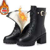 kamames kamames Women With Short Boots In Winter, Women's Boots, Thick Heels, Martin Boots, High Heels, Leather Boots, Velvet Women's Cotton Shoes.