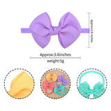 20colors 1piece Solid Colors Bowknot Baby Headband For Girls Nylon Elastic Hair Bands Handmade Turban Headwear Hair Accessories