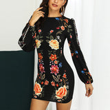 kamames New Positioning Printed Bare-Back Long-Sleeved Dress In Stock