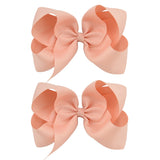 2Pcs/lot 6'' Solid Color Grosgrain Ribbon Bows Hair Clips For Cute Girls Large Handmade Hairpins Barrettes Kids Hair Accessories