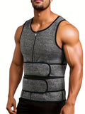 Men's Sauna Tank Top - Enhance Sweat, Burn Fat with Adjustable Trimmer Belt, High-Stretch Neoprene, Four-Season Fit