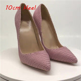 kamames 12cm high heels sexy knit fashion pointer toe sexy shallow women wedding party evening shoes BM014 ROVICIYA