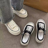 kamames kamames Half Slippers Female Summer Outside Wear 2023 New Women's No Heel Lazy Canvas Shoes Platform Casual Sandals