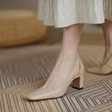 kamames kamames Spring / Summer 2024 Fashion Commuter Single Shoes Women's Thick Heel Women's Shoes Hollow Square Head Retro Fairy High Heels