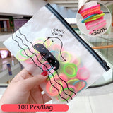 50/100/200 Pcs/Bag Children Cute Candy Random Solid Elastic Hair Bands Girls Lovely Srunchies Rubber Bands Kid Hair Accessories