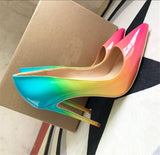 kamames color fashion high heeled lady pumps shallow pointed toe woman party shoes women pumps wedding shoes QP030 ROVICIYA