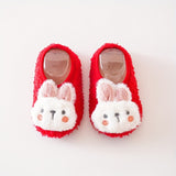 Baby Girls Toddler Shoes Socks Cute Animal Doll, Baby Floor Socks Soft Soled Warm Thick Non-slip Socks Slipper For Autumn And Winter