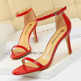 BIGTREE Shoes Super High Heels 11cm Women Shoes Patent Leather Woman Pumps Sexy Women Heels Stiletto Open Toe Ladies Shoes 2021