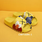 Womens Indoor Home Bathroom Slides Thick EVA Bottom Sole Summer Couple Cute Cartoon Non-Slip Shoes Soft Flat Slippers