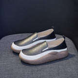 kamames Autumn White Loafers Women Trend Slip on Flat Casual Shoes for Women's Sneakers Fashion Platform Shoes Zapatillas Deporte