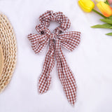 Women Streamers Scrunchies Polka Dot Floral Print Elastic Bow Hair Rope Girls Hair Ties Korean Sweet Hair Accessories Headwear