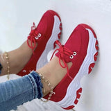 kamames Single Shoes For Women's 2023 Spring And Autumn New Round-Head, Thick-Soled, Low-Heeled, Flat-Soled Leisure Sports Shoes