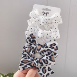 4Pcs/set Leopard Print Hairpins Bowknot Hair Clips For Cute Girls Cotton Safty Barrettes Hairgrip Headwear Kids Hair Accessories