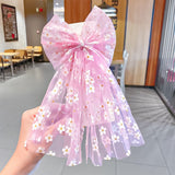 New Girls Beautiful Chiffon Bow Print Flower Strawberry Hairpins Headband Kids Sweet Hair Decorate Clip Fashion Hair Accessories