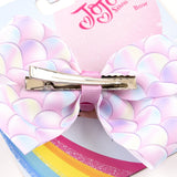 JOJO Bows Jojo Siwa Rainbow Printed Knot Ribbon Bow For Girls Handmade Boutique Hair Clip Children Hair Accessories