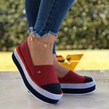 kamames New Style Thick-Soled Medium-Heeled Loafers Women's Large-Size Shallow Mouth Low-Side Straw Woven Hemp Rope Sneakers Single Shoes