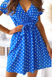 Zingj Sleeve Women Summer Dress Beach Sexy V Neck Mini Party Dress Ladies Polka Dot Vintage Sundress 2023 Robe Femme