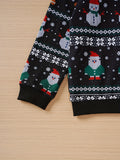 Boy's Long Sleeve Crew Neck Christmas Snowman Santa Claus Knit Pullover Sweater for Autumn Winter Outdoor Casual Activities