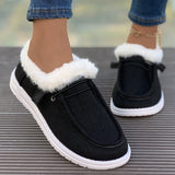 kamames Winter New Large-Size Plush Warm Women's Shoes With Flat Soles And Round Ends And Casual Cotton Shoes