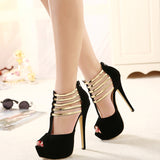 kamames Sandals Women's Heels Fish Mouth Waterproof Table Summer 45 Color Large Size Shoes