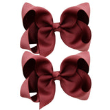 2Pcs/lot 4'' Cute Solid Grosgrain Ribbon Bowknot Hair Clips For Girls Handmade Hairpins Barrettes Headwear Kids Hair Accessories