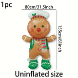 Jumbo Gingerbread for Man with Hat Christmas Balloon - Perfect for Holiday Party Decorations, No Power Needed