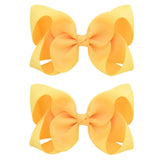 2Pcs/lot 4'' Cute Solid Grosgrain Ribbon Bowknot Hair Clips For Girls Handmade Hairpins Barrettes Headwear Kids Hair Accessories