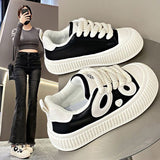 kamames kamames 2023 New Cake Soft Bottom Shoes Women's Students Black And White Panda Women's Casual Sports Small White Shoes