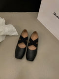 kamames Low-Heeled Square-Headed Ballet Shoes 2024 New Summer Vintage Mary Jane Spring And Autumn Flat Soles