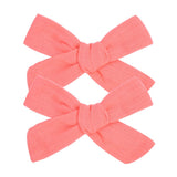 2020 Lovely Baby Solid Hair Bows With Clip Bowknot Hair Clips Headwear Children Cute Cotton Hairpins Barrettes Hair Accessories