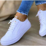 kamames Station New 2023 New Bullock Large-Size Women's Singles Shoes Comfortable Casual Women's Shoes Round Head Lace Single Shoes