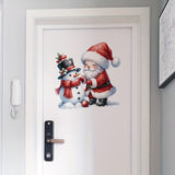 Santa & Snowman Christmas Wall Decal - Self-Adhesive, Reusable Holiday Decor for Bathroom, Perfect for Toilet Seats & Water Tanks, Festive Home Decoration Sticker