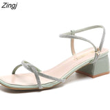 kamames Summer Bling Woman Sandals Crystal Sexy Heels Shoes For Ladies Gold Narrow Band Sandalias mujer White Wedding Shoes