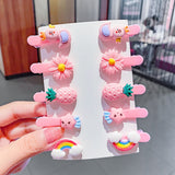 10PCS/Set New Girls Cute Cartoon Ice Cream Unicorn Hair Clips Kids Lovely Hairpins Headband Barrettes Fashion Hair Accessories