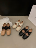 kamames Low-Heeled Square-Headed Ballet Shoes 2024 New Summer Vintage Mary Jane Spring And Autumn Flat Soles
