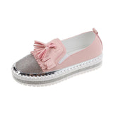 kamames Ladies' Casual Shoes 2023 Summer New Shallow-Mouthed One-Foot Love Shoes Korean Version Of Diamond Sneakers