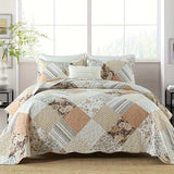 2/3pcs Luxurious Floral Plaid Bedspread Set - Soft, Breathable, and Comfortable Quilted Coverlet with Pillowcase - Perfect for All Seasons, Thin, Lightweight, and Easy Care Bedding Supplies