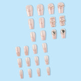 kamames kamames Ins Wind Short Wear Armor Pink Ballet Shoes French Nail Nail Love Glass Big Drill Nail Patch