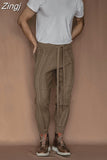 kamames Slim Knit Men's Pencil Pants Autumn Winter High Waist Drawstring Long Bottoms Streetwear Male Casual Knitted Pants